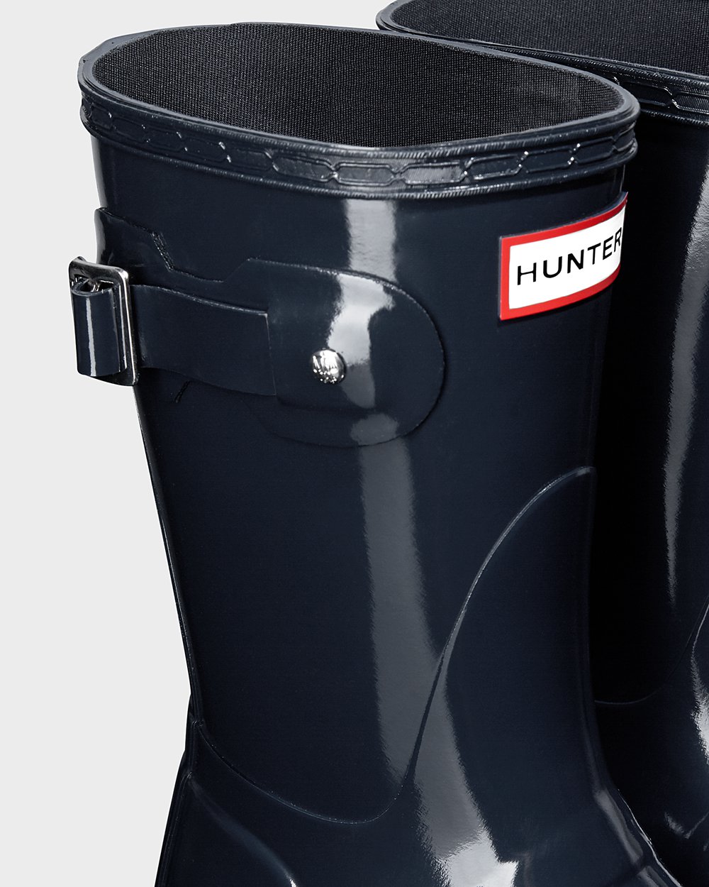 Womens Hunter Original Gloss - Short Rain Boots Navy - 9182-MNTAR